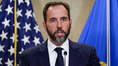 Special counsel Jack Smith speaks to the media about an indictment of former President Donald Trump, Aug. 1, 2023, at an office of the Department of Justice in Washington.