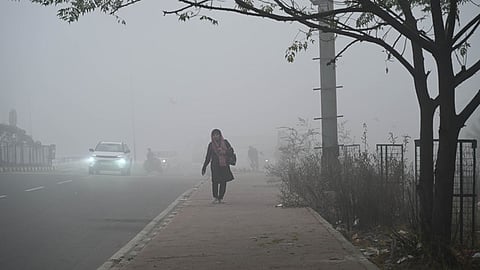 A thick layer of fog envelops Delhi-NCR.