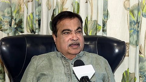Union Minister of Roads, Transport, and Highways Nitin Gadkari speaks to the media.