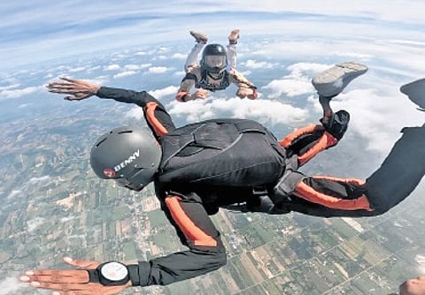 Syam Kumar S S became the youngest person in the world to complete a solo skydive from an altitude of 13,000ft and a certified paragliding pilot with a prosthetic leg