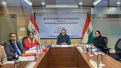 V Srinivas, DARPG Secretary, chaired the meeting, highlighting recent advancements in e-governance initiatives nationwide.