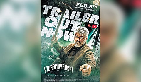 A poster of the film 'Vidaamuyarchi'