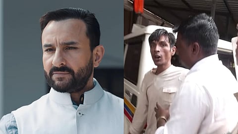 Visuals showed the man being brought to the Bandra police station.