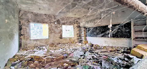 A building meant to be used as a classroom in shambles;