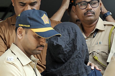 Mohammad Shariful Islam Shehzad, the arrested accused in the Saif Ali Khan attack case being bought to be produced before the Bandra Court, in Mumbai on Sunday.