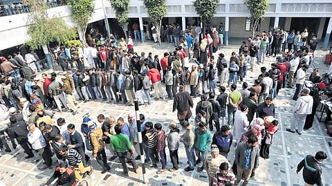 Candidates file nomination for Delhi elections.