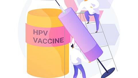 Illustration of HPV vaccine for cervical cancer