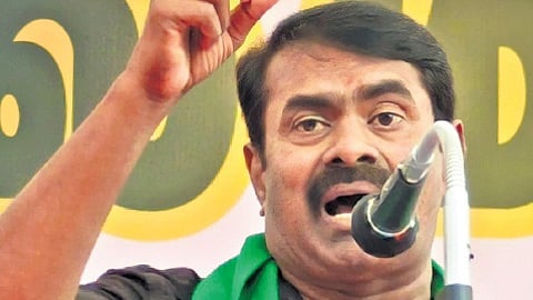 NTK chief Seeman at Purikudisai near Villupuram on Tuesday