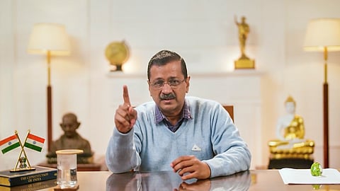 AAP national convener Arvind Kejriwal speaks during launch of manifesto for middle class ahead of the upcoming Delhi Assembly elections.