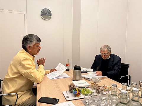 Andhra CM Naidu and Bill Gates.