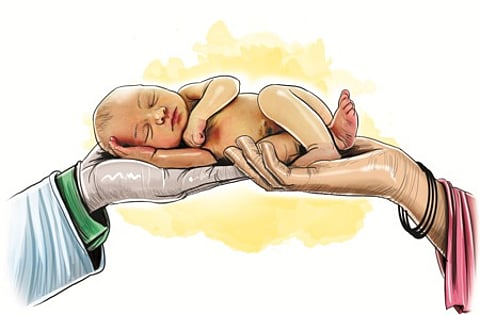 A newborn girl, abandoned in a dustbin with her throat allegedly slit by her maternal grandmother in Madhya Pradesh’s Rajgarh district last month, has been saved through timely twin surgeries.