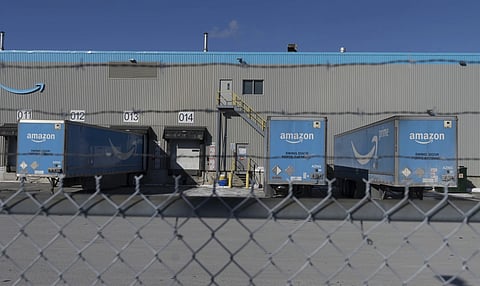 Amazon's DXT4 warehouse is seen in Laval, Quebec, Wednesday, Jan 22, 2025