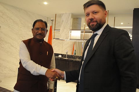 CM Vishnu Deo Sai with Consul General of Russian Federation Ivan Y Fetisov in Mumbai