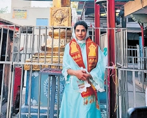 Priyanka Chopra at the Chilkur Balaji temple