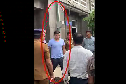 Yoshitha Rajapaksa being taken into custody