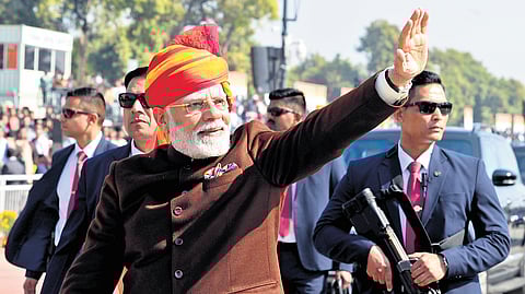 Prime Minister Narendra Modi during Republic Day celebrations.