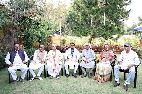 Chief Minister Mohan Charan Majhi with some Padma awardees at his official residence