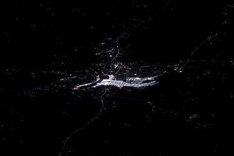 The photos reveal the illuminated tent city near the Sangam, where the Ganga, Yamuna, and the mythical Saraswati rivers converge.