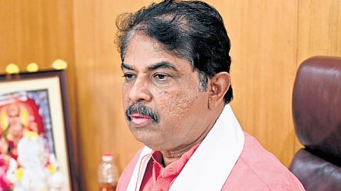 LoP R Ashok at a press meet at Vidhana Soudha on Monday