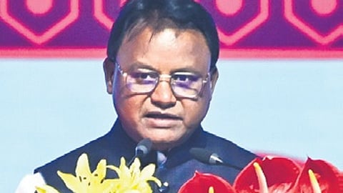 CM Mohan Majhi speaks at the inaugural session of Utkarsh Odisha Conclave on Tuesday