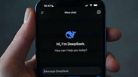 The DeepSeek app on a mobile phone.