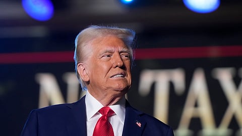 President Donald Trump arrives to speak about the economy during an event at the Circa Resort and Casino in Las Vegas, Saturday, Jan. 25, 2025