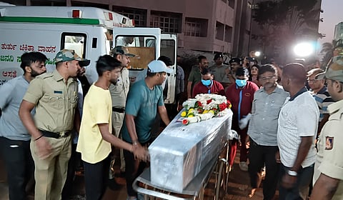 The body of Arun Koparde is being brought to his house in Shetty Galli, Belagavi, late on Thursday night.