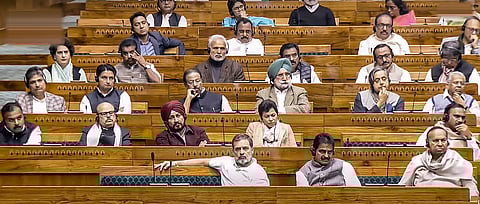 Members in the Lok Sabha during the presentation of Union Budget 2025-26 in the House, in New Delhi, Saturday, Feb. 1, 2025.