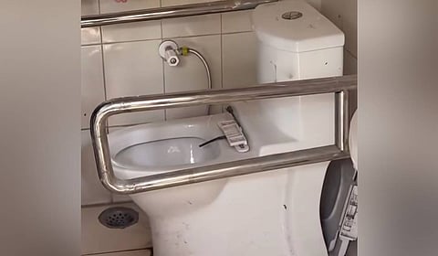 The broken toilet seats at the hostel