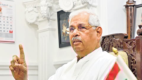 Governor Rajendra Vishwanath Arlekar interacting with TNIE team of journalists as part of the Express Dialogues series.