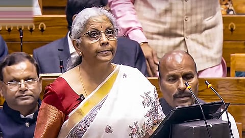 Union Finance Minister Nirmala Sitharaman at the presention of the Union Budget 2025-26 in the Lok Sabha during the Budget session of Parliament, in New Delhi, Saturday, Feb. 1, 2025.