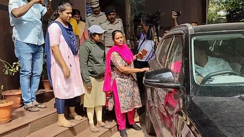 Thombattu Lakshmi, a Maoist, who recently surrendered before the police, in Udupi district, Sunday.