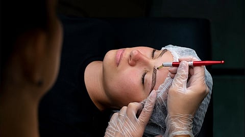 Nanoblading procedure in progress