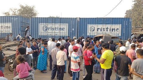 A major tragedy was narrowly avoided in Rourkela when a speeding goods train broke through barriers and came to a halt just inches away from a slum household.