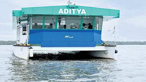 Country’s first solar passenger ferry operating on the Vaikom-Tavanakadavu section