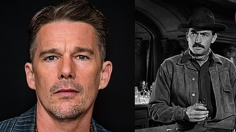 Ethan Hawke (L), a still from The Gunfighter