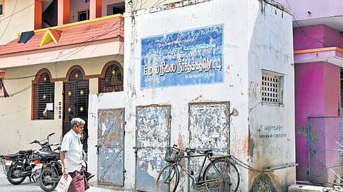 Tiruchy City Corporation water tank near Gandhi Market, which was allegedly contaminated with human faeces on Thursday by miscreants: