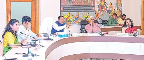 CM Mohan Charan Majhi taking a review of the H&UD department on Friday