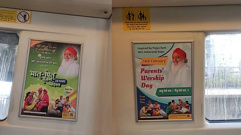 lawyer criticised Delhi Metro for displaying ads within the train featuring convicted rapist Asaram Bapu