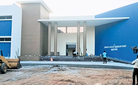 The new government hi-tech school at Hucchangipura in Davanagere district