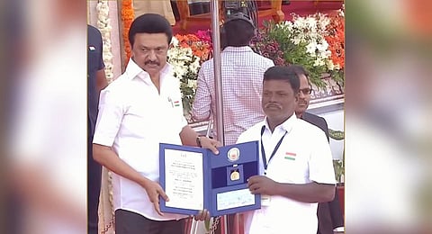 The agriculture department selects one farmer per year and the award is given during Republic Day celebrations.