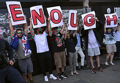 Members of the Jewish community and supporters gather for a rally against rising anti-Semitism in Sydney, on Jan. 21
