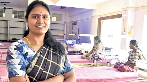 Profile picture of Vichitra Senthil Kumar at Government Hospital in Tiruppur on Saturday.