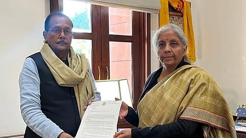 Finance Minister Radhakrishna Kishore and Union Finance Minister Nirmala Sitharaman