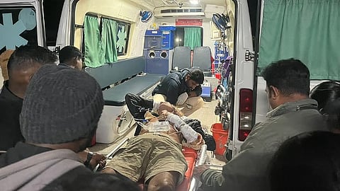 German tourist Mickel Jurcen before being transferred to Pollachi Government Hospital after the elephant attack