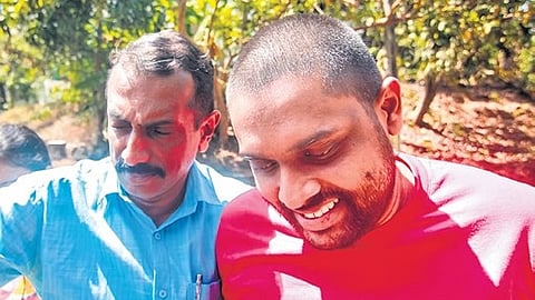 Anandhu Krishnan, the accused in the scam, being taken for evidence collection on Saturday.