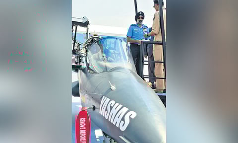 Air Chief Marshal AP Singh poses with Yashas