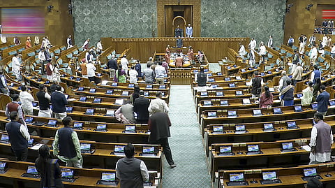 View of the Lok Sabha during Parliament session.