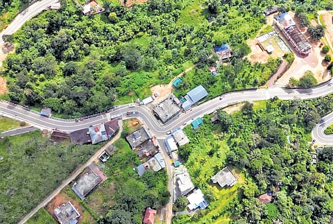 An aerial view of the Kodanchery-Kakkadampoyil Hill Highway stretch