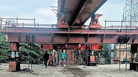 Ejipura flyover construction work